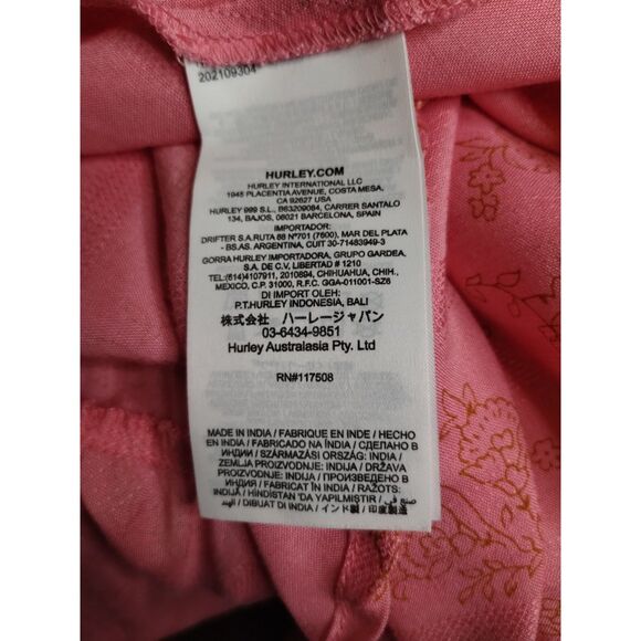 Hurley Womens Monroe High Slit Blouson Maxi Dress Pink Gold Large - Picture 8 of 9